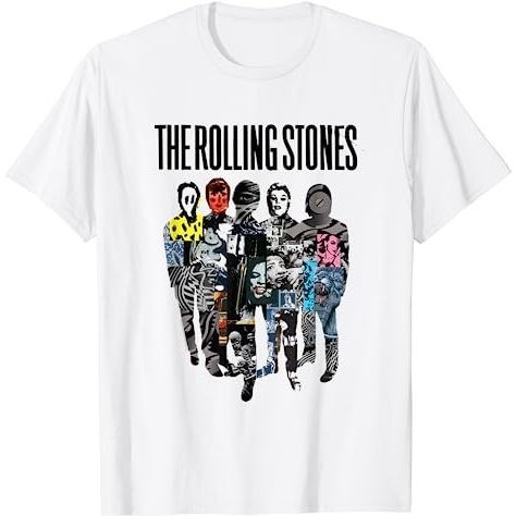KAOS DEWASA Rolling Stones Official Silhouette Collage T-Shirt