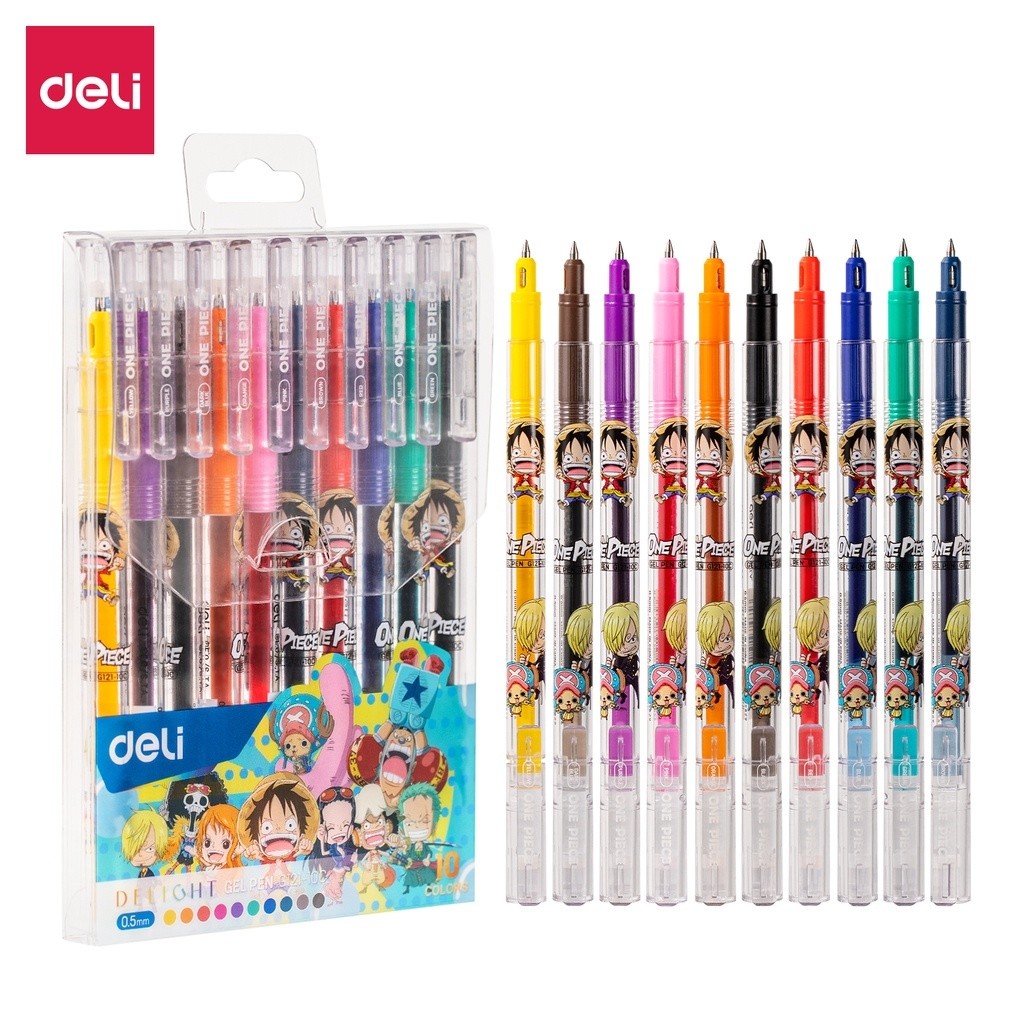 

DELI PULPEN GELL WARNA COLOR GEL PEN 10PCS/PACK 0,5mm PULPEN KARAKTER ONE PIECE G121-10C