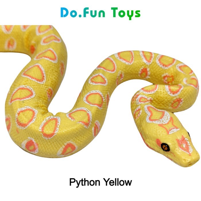 ✨E.SYO✨ - PROMO Python Snake New Animal Figure / Miniatur Mainan Ular Piton - PYTHON YELLOW