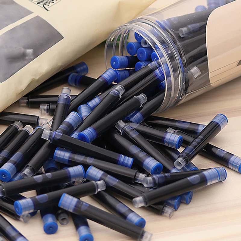 

50pcs Universal Black Blue Fountain Pen Ink Large Capacity Practise Calligraphy Sac Erasable Student Writing Office Stationery