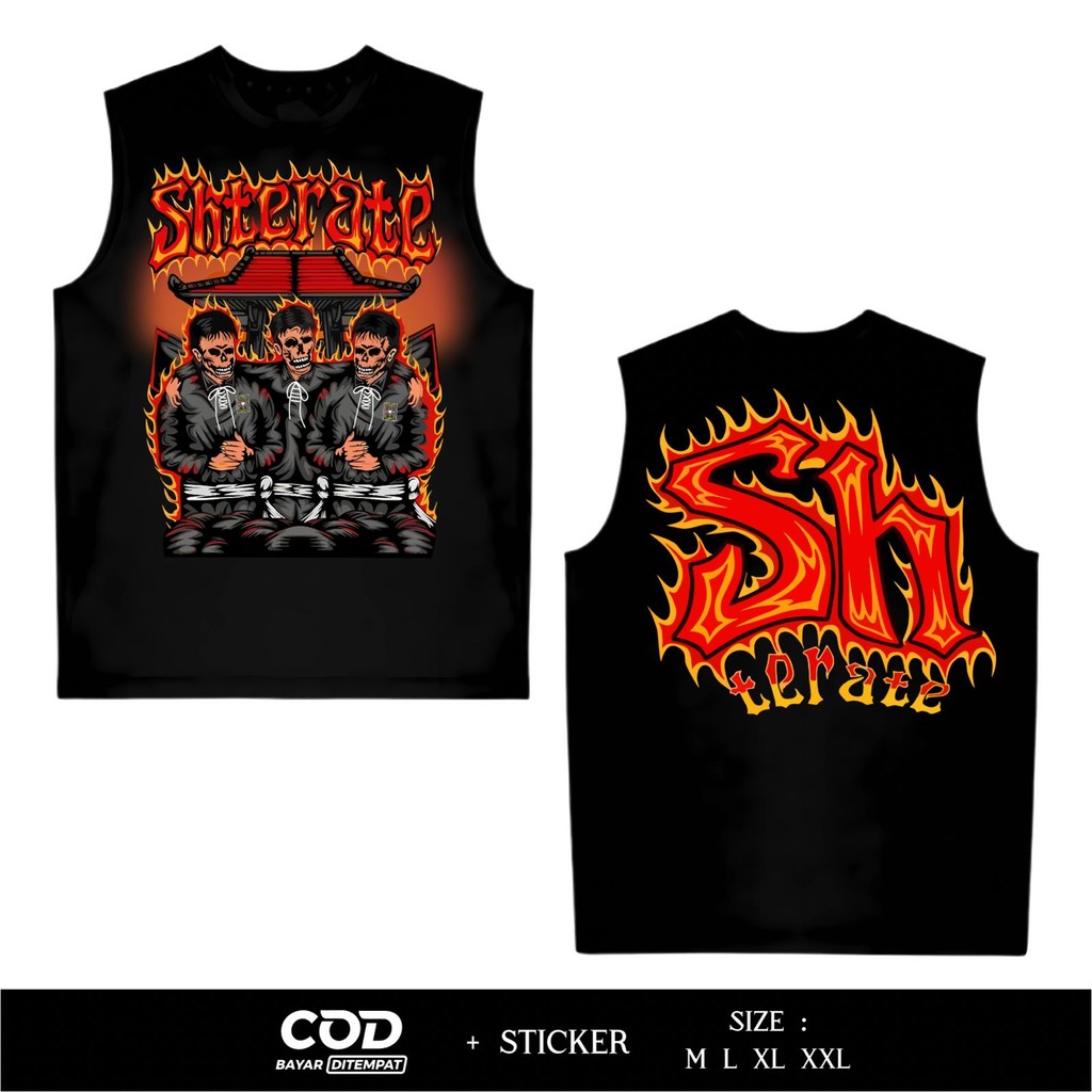 KAOS SINGLET PSHT SH TERATE MOTIF API SINGLET PSHT TERBARU - SINGLET PSHT LAMBANG - SINGLET PSHT SIM