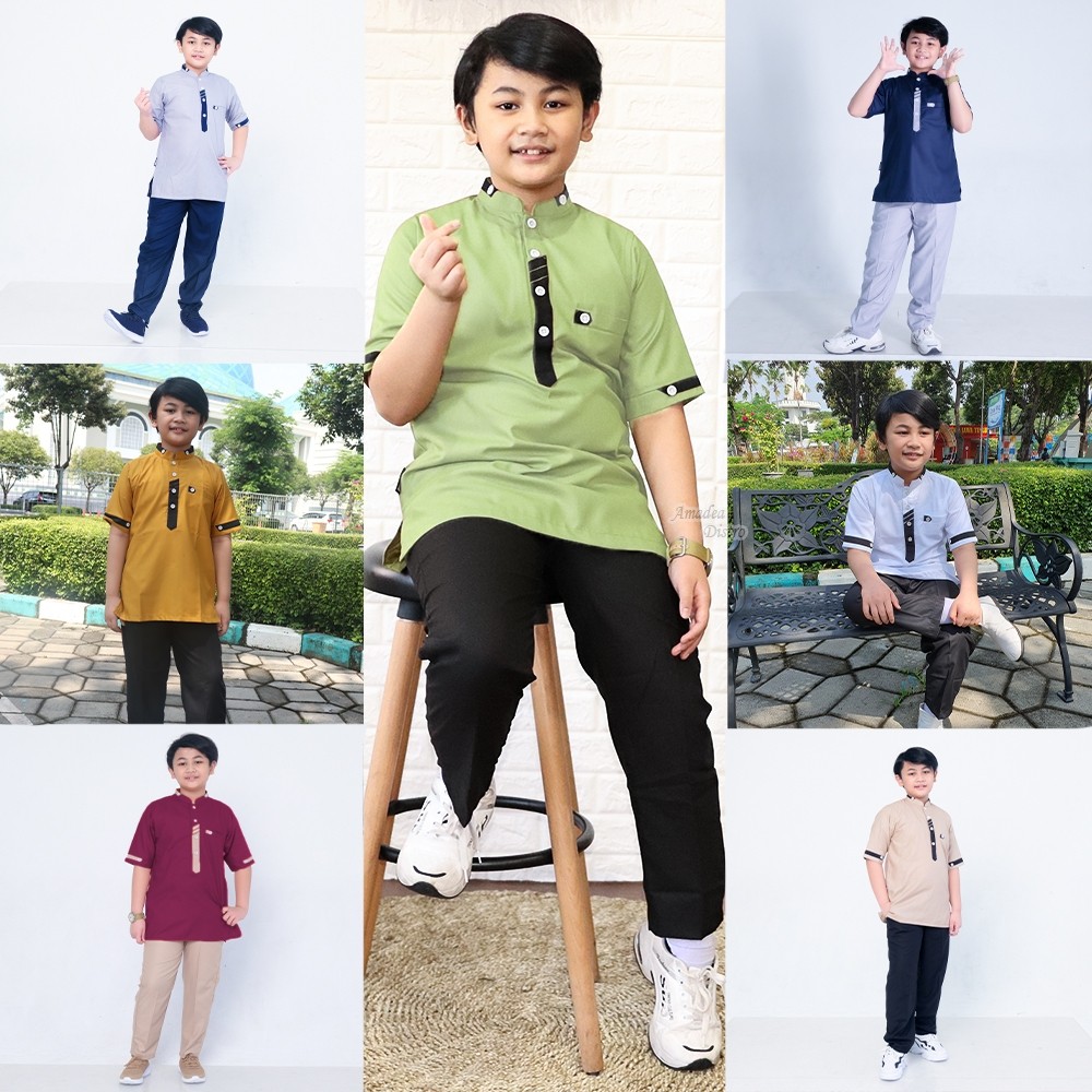 ORIZANO Set Koko Raffi Kids - Setelan Baju Koko Anak Laki Laki Cowok Raffi /Terbaru