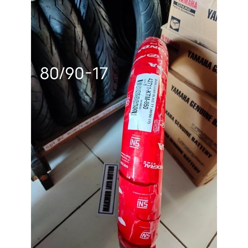 Dijamin ori Ahm!!!BAN LUAR BELAKANG RING 17 BAN LUAR TUBETYPE FEDERAL 80/90-17 AHM UNTUK BELAKANG AL
