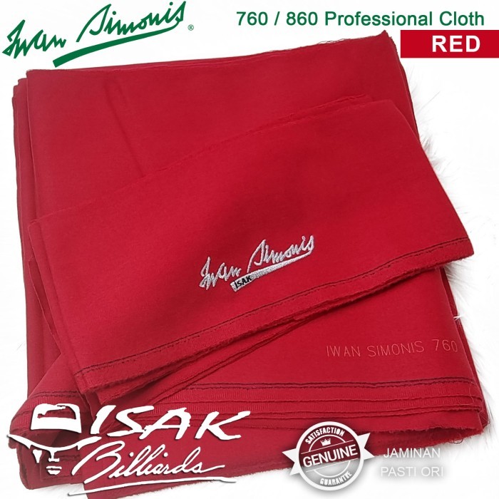 Simonis 760 Red - Kain Laken Meja 9 ft Biliar Billiard Pool Cloth Iwan - Meja 9-ft, 760