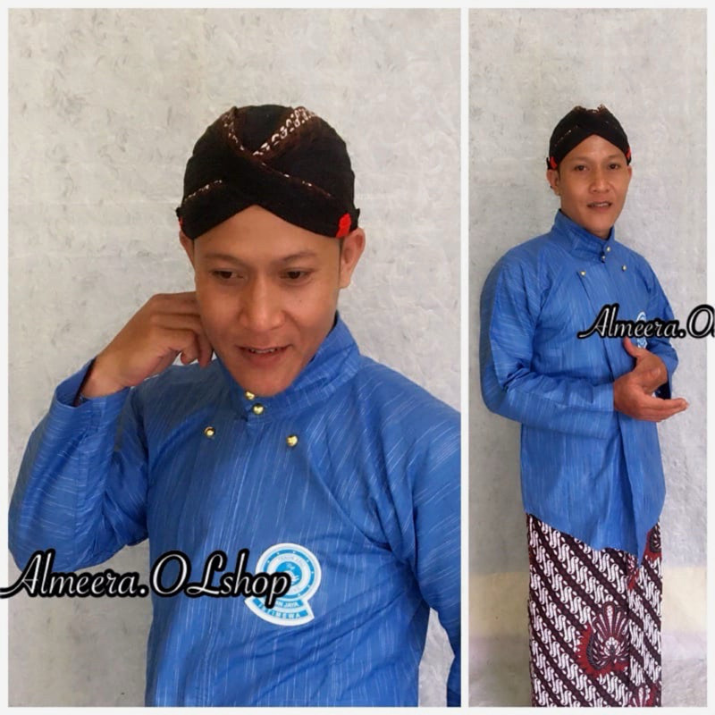 LURIK surjan alusan motif hujan gerimis biru muda