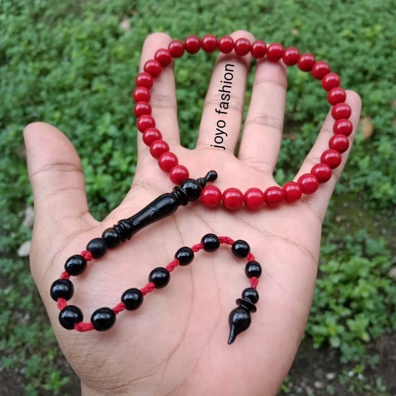 TASBIH FOSIL BATU MARJAN LAUT MERAH 33 BUTIR