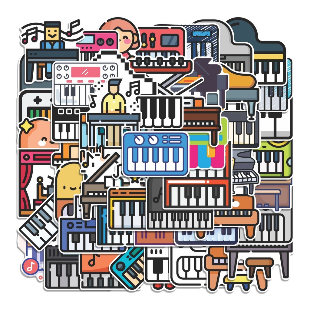 

COD 50 Pcs Stiker Piano Lucu Anti Air Untuk Dekorasi Notebook Sepeda Skateboard Handphone