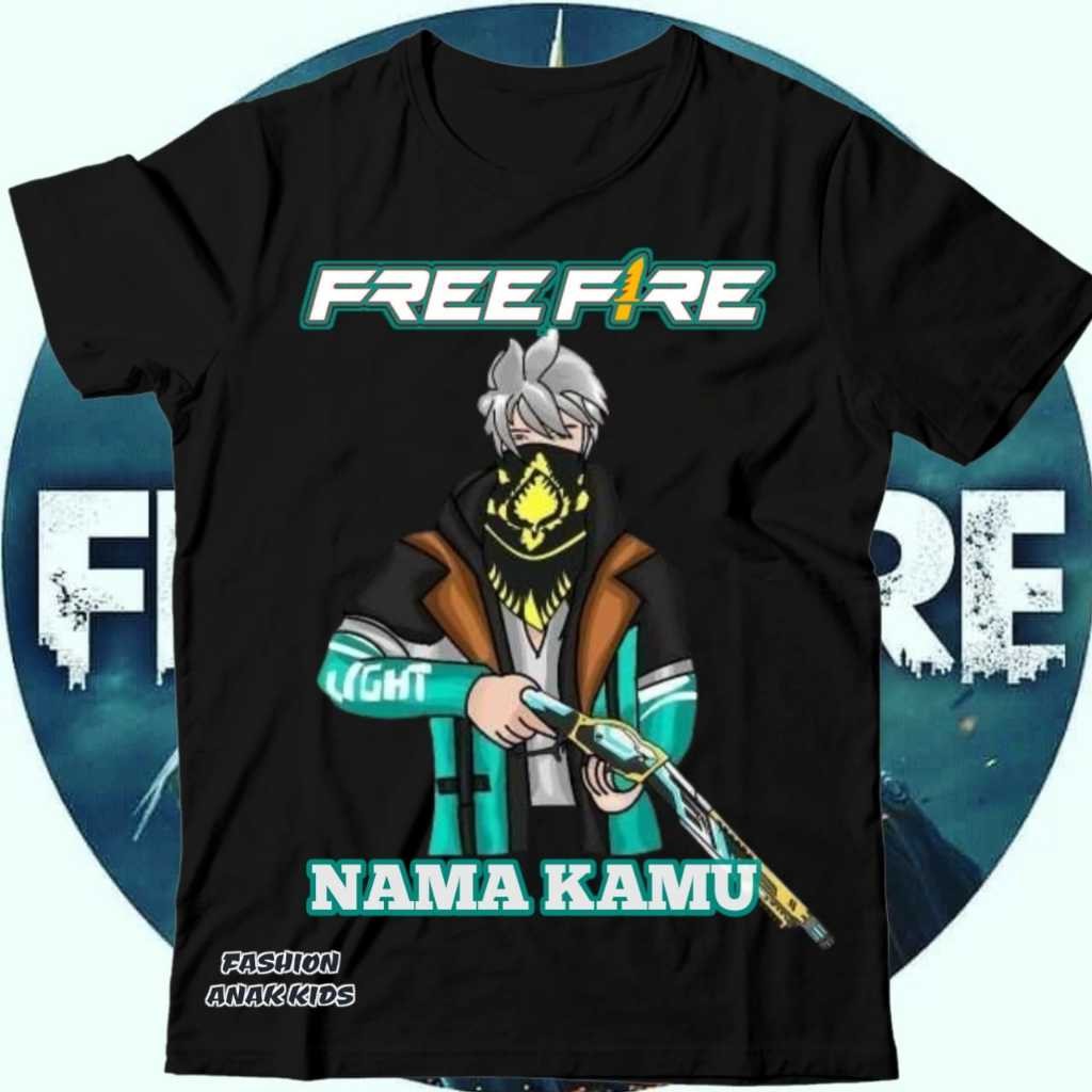 GREEN MARKET - (BISA COD) KAOS BAJU ANAK FF FREE FIRE VERSI CHAR SG RAPPER HIJAU TSHIRT ANAK GAME FR