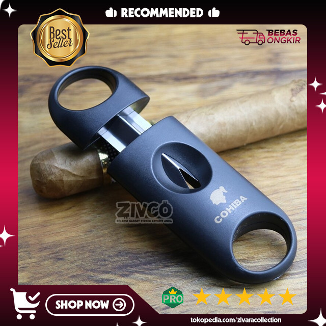 

Cohiba Pemotong Cerutu Cigar Cutter Guillotine V Cut - Hitam