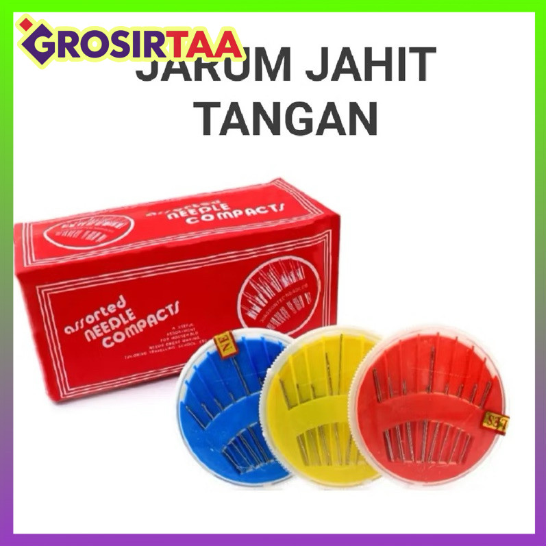COD MAKASSAR  Jarum Tangan Jahit Wadah Bundar 1 Set Makassar GROSIRTAA