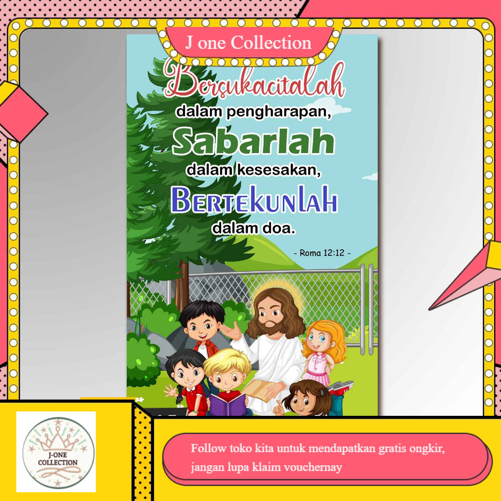 Hiasan Dinding Pajangan Dekorasi Ayat Alkitab Katolik Kristen Anak dan Yesus