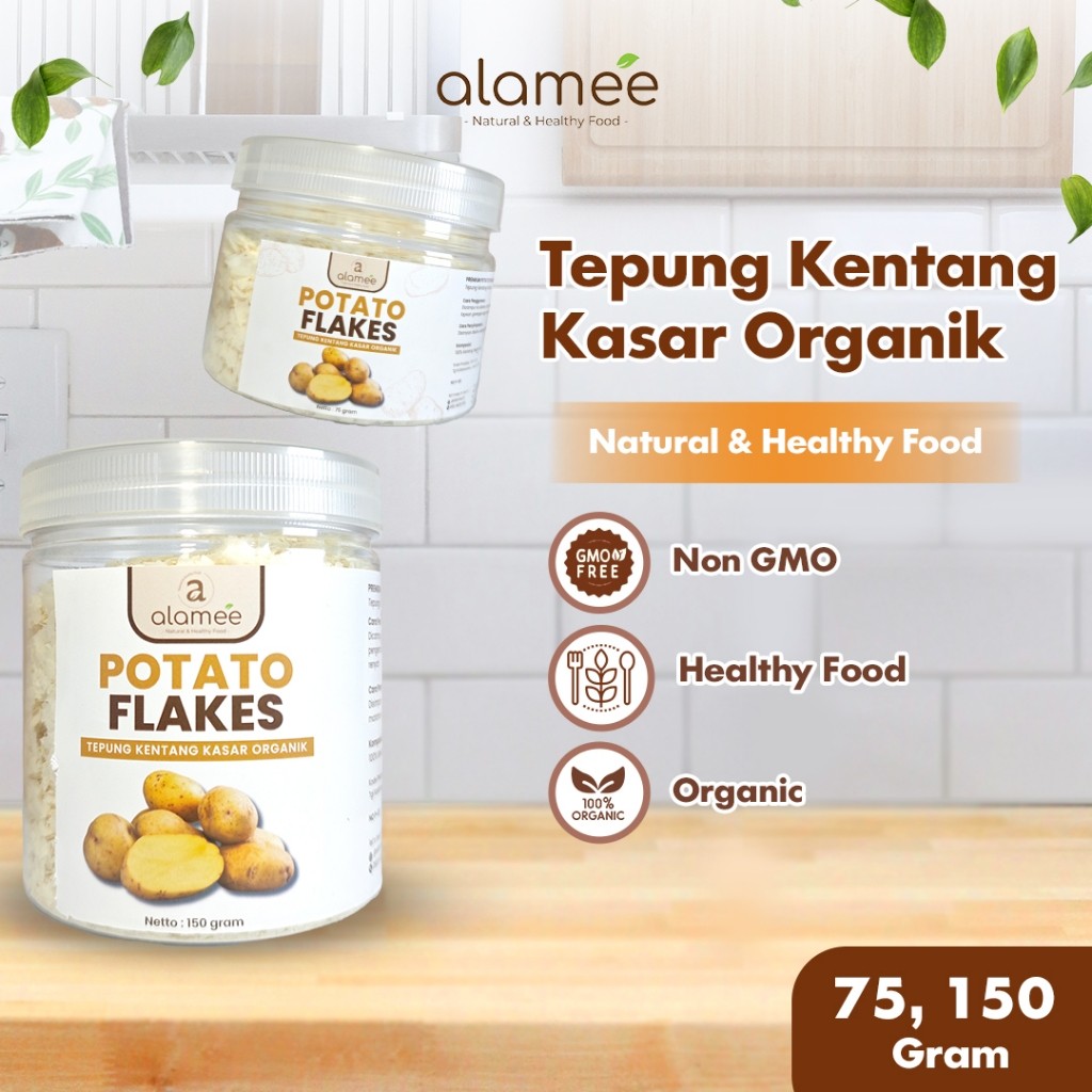 

ALAMEE Tepung Kentang Serpih Potato Flakes Premium Tepung Kentang Kasar PREMIUM 150gr