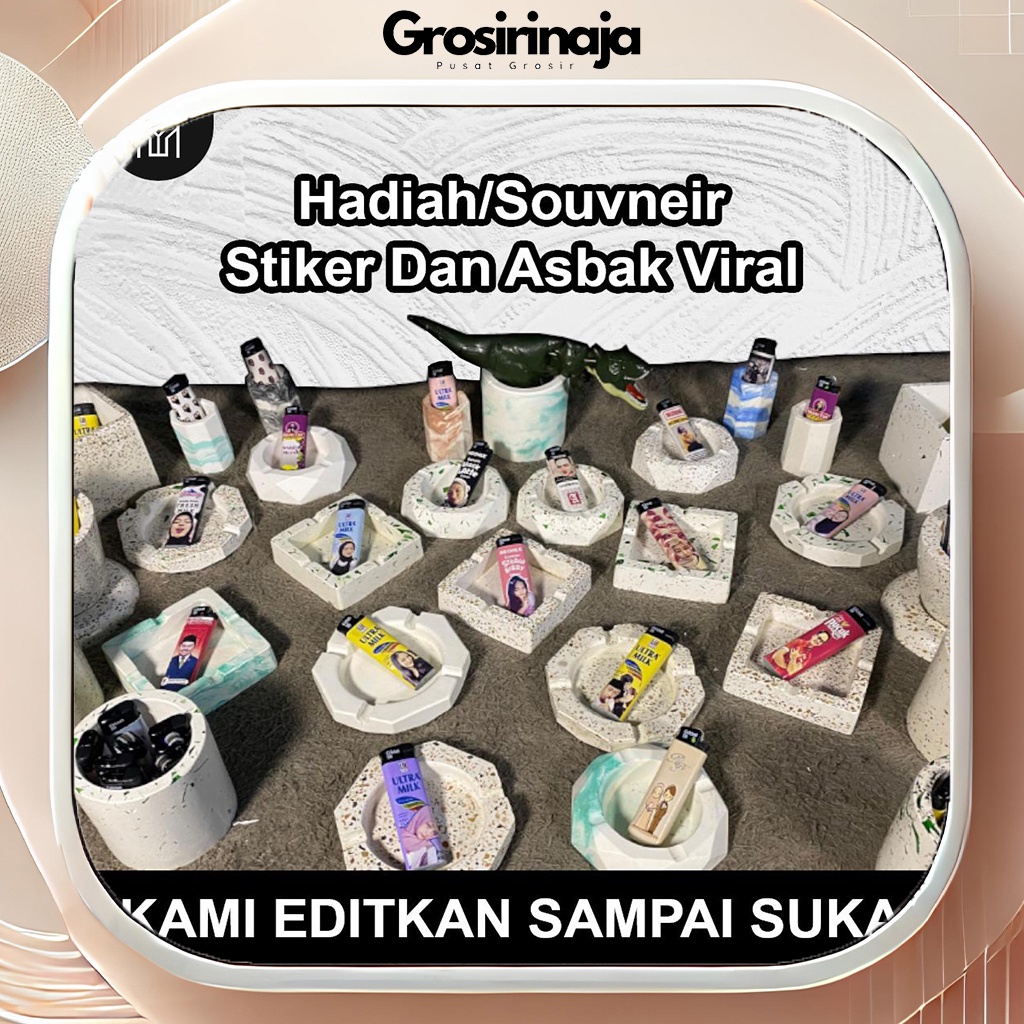 Paket Hadiah Asbak + Korek Custom – Desain Bebas, Harga Terjangkau
