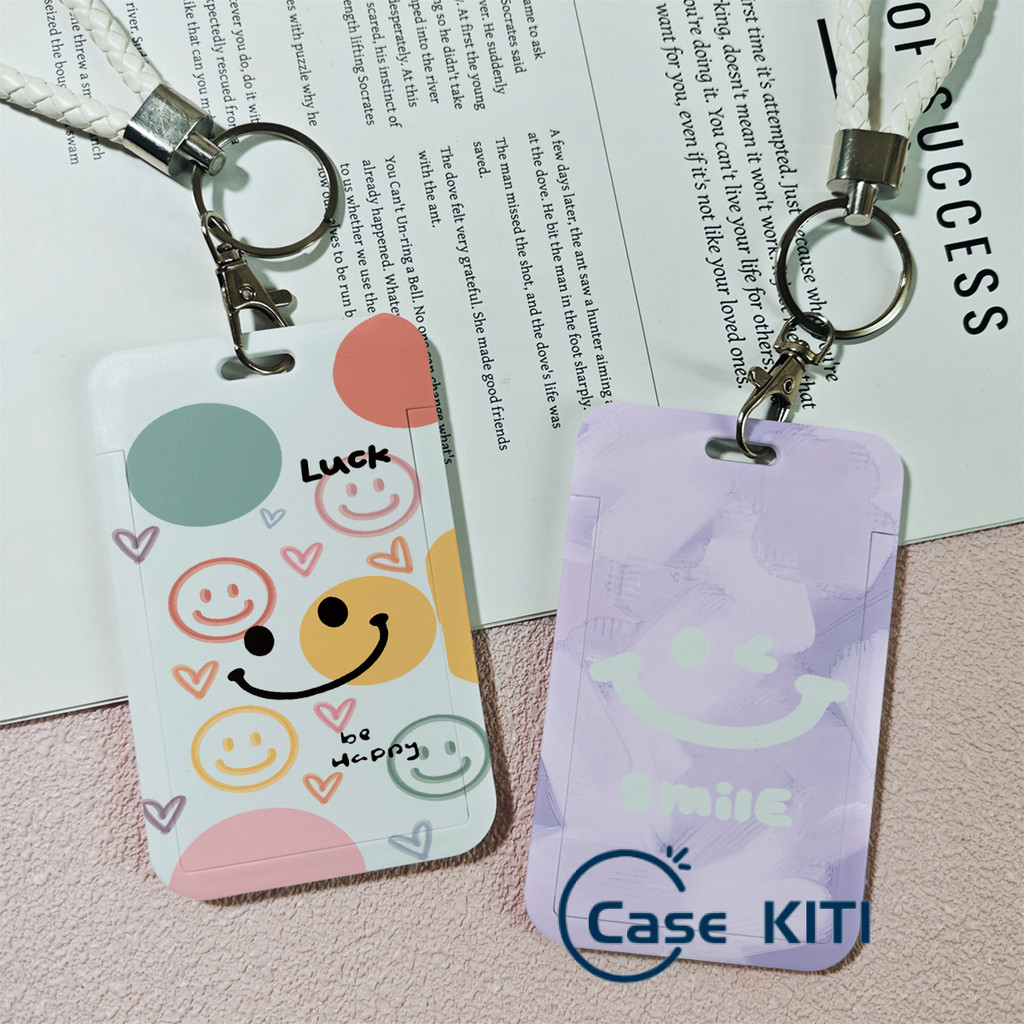 

ID Card Holder Motif Wajah Tersenyum Pelangi Yang lucu Cute Rainbow Smiley Face Korea Tempat Pelindung Kartu Nama Photocard Sekolah Kantor Photocard Photo Card CASE KITI