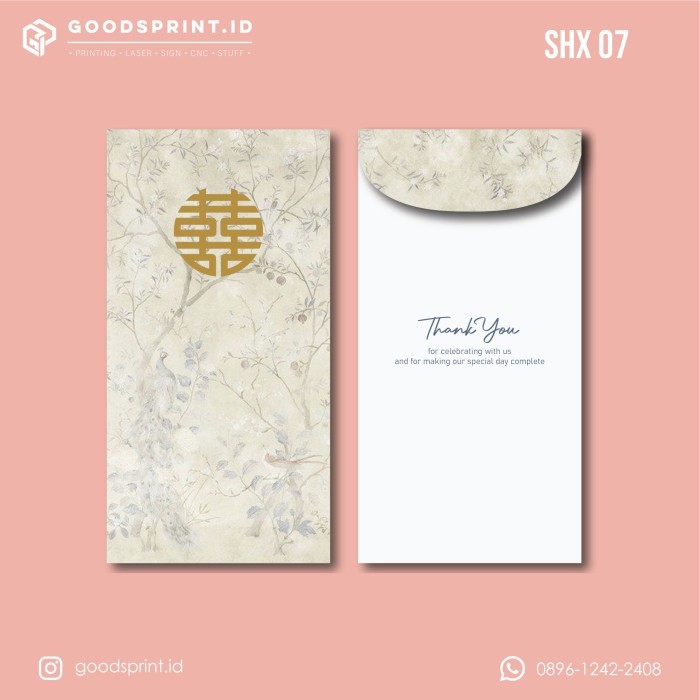 

Angpao Sangjit Angpao Wedding Amplop Shuang Xi Amplop Lamaran Panjang - SHX 07, 3 PCS