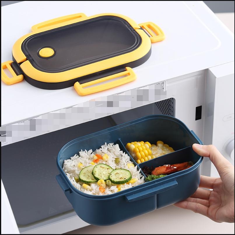 Moi LUNCH BOX Sekat Set Alat Makan Dengan Gagang Waterproof | Kotak Bekal Makan Siang Anak dan Dewasa