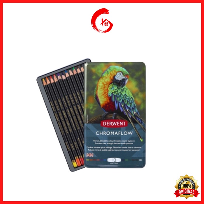 

DERWENT Chromaflow Color Pencil / Pensil Warna Set Metal Tin - 12