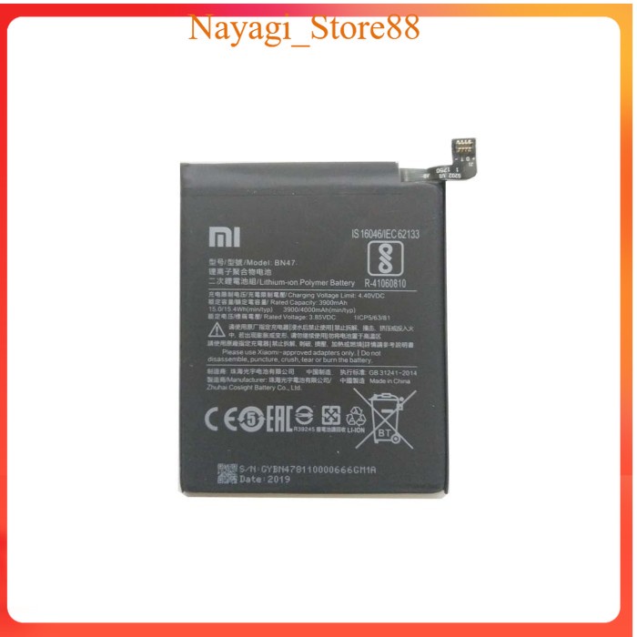 Baterai Handphone Xiaomi Redmi 6 Pro - Xiaomi Mi A2 Lite BN47 Batre HP