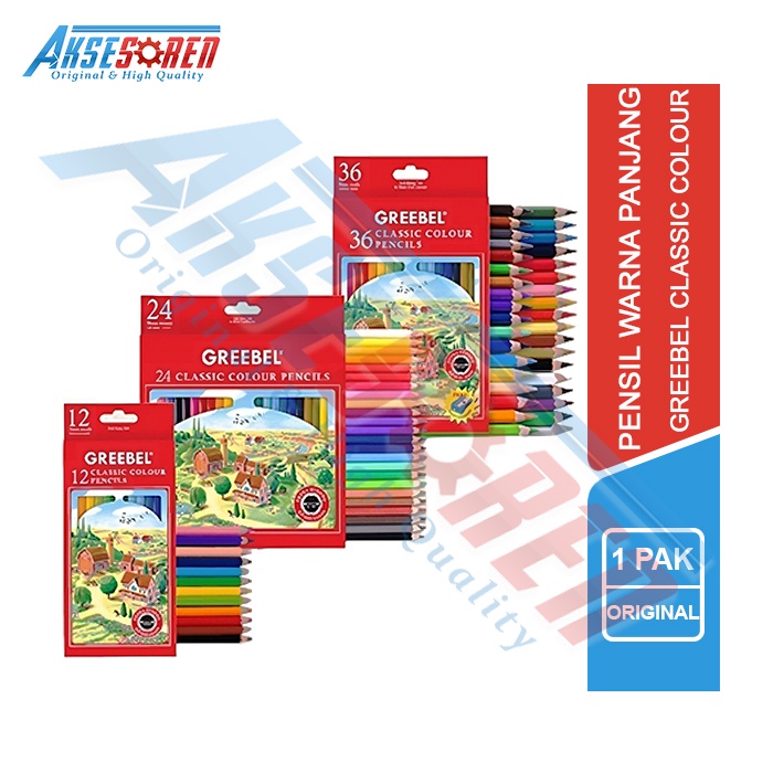 

Aksesoren Pensil Warna Greebel Classic Colour Pencils / Pinsil Menggambar / Pencil Coloring 1 Set Lengkap / 12/24/36 Color