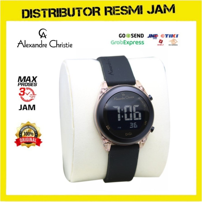 Jam Tangan Wanita Alexandre Christie AC9358 AC 9358 - Black Rosegold