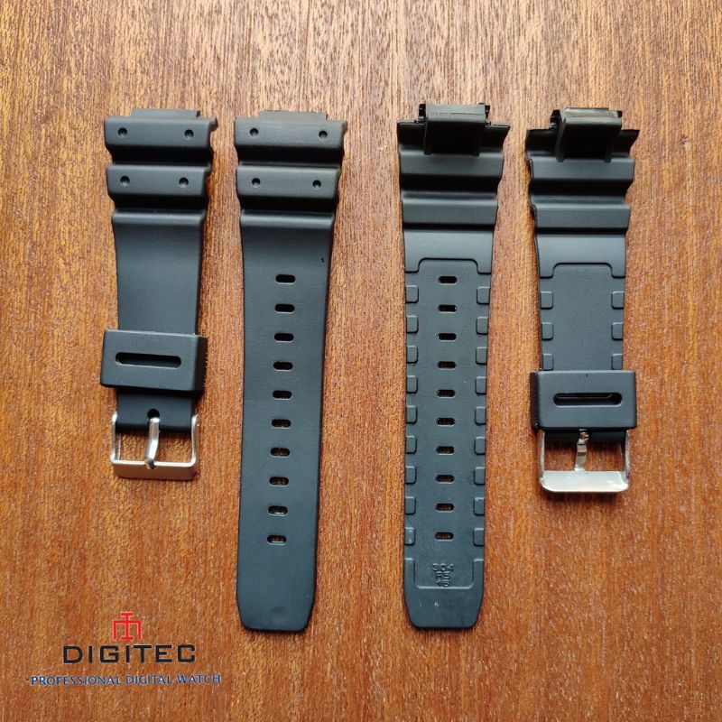 tali jam tangan digitec 3090 strap rubber karet jam DIGITEC DG-3090T DG3090T hitam