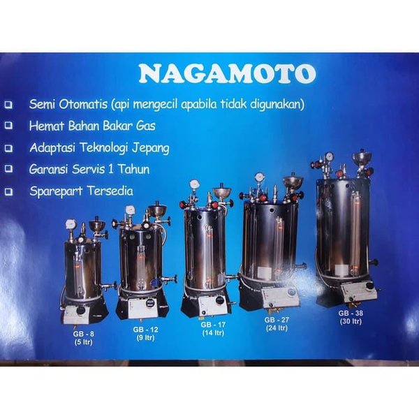 Setrika Uap Boiler Otomatis NAGAMOTO  5 Liter GB-8 - 10 Liter GB-12 - 15 Liter GB-17 - 25 Liter GB-2