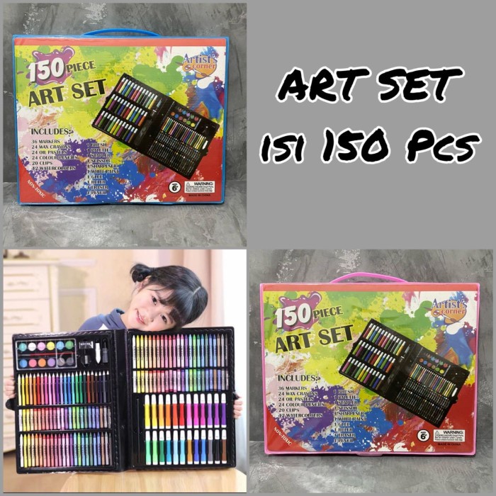 

[Terbaru] Crayon Set Mewarnai 150/Alat Mewarnai anak - Non Bubble