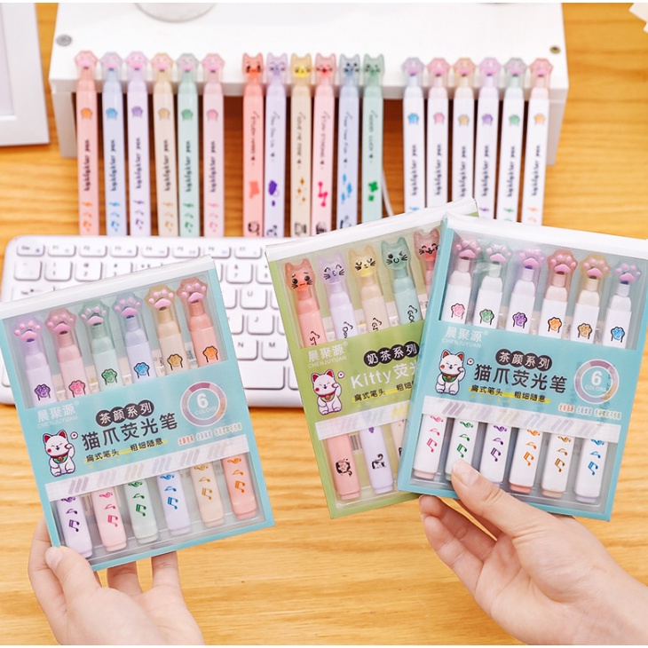 

Highlighter 6 warna cat claw Pen marker paw