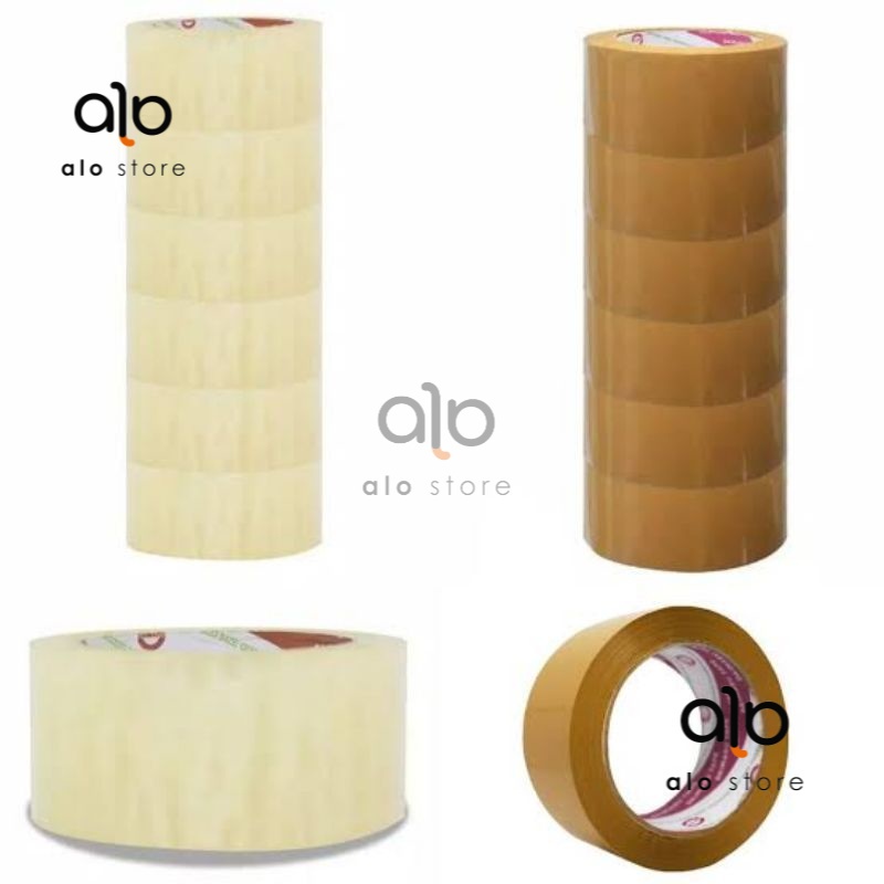 

(ALOSTORE) Lakban 2inch 90 Yard 45mm Bening Coklat