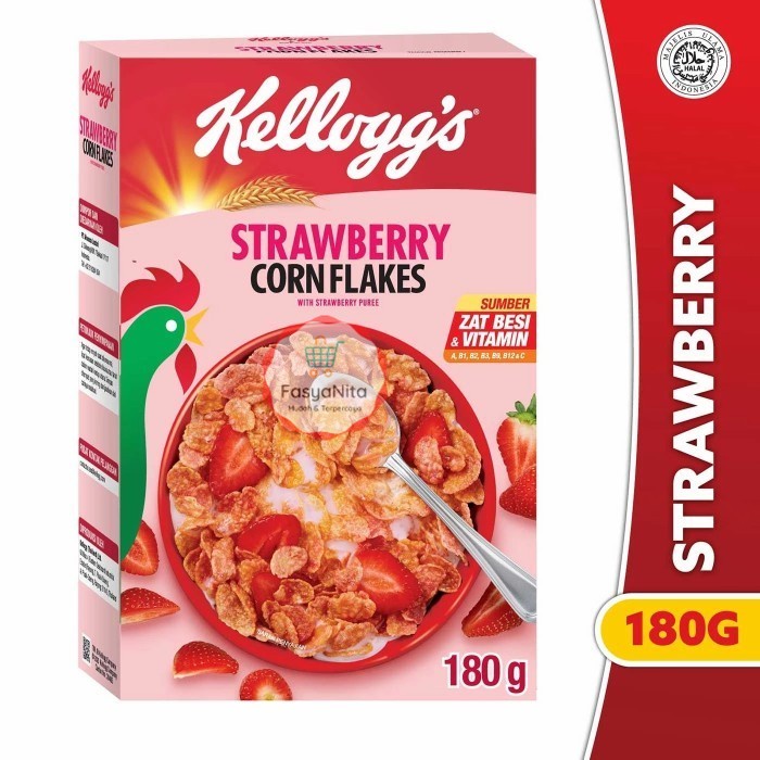 

Kelloggs Strawberry / Banana Corn Flakes Sereal (180gr) - Strawberry 180g - FasyAnita Mart Denpasar