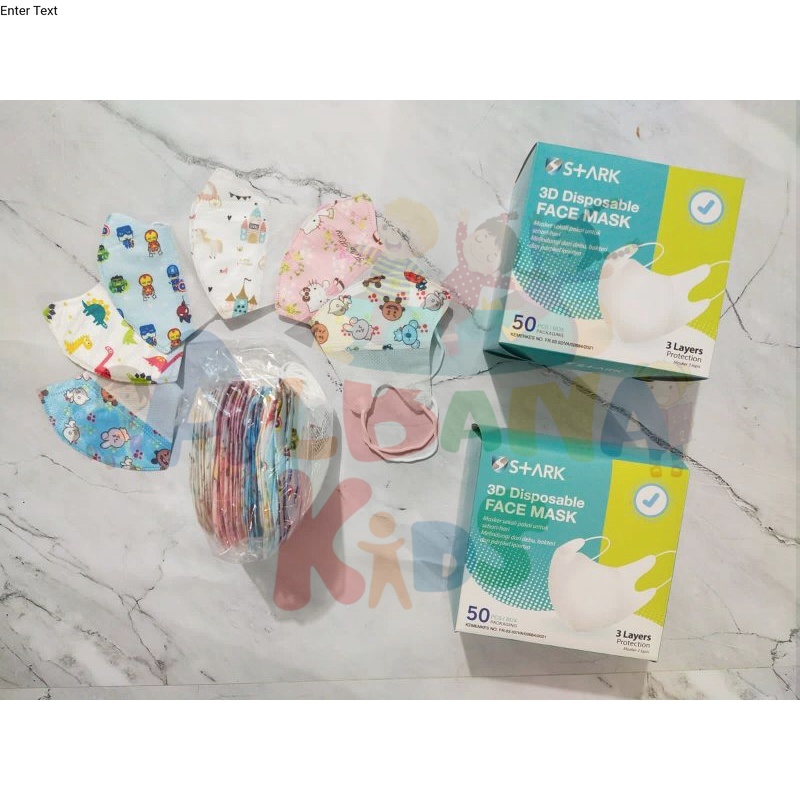 MASKER DUCKBILL ANAK KARAKTER GARIS HIDUNG / ALKINDO POLOS ANAK (COD)