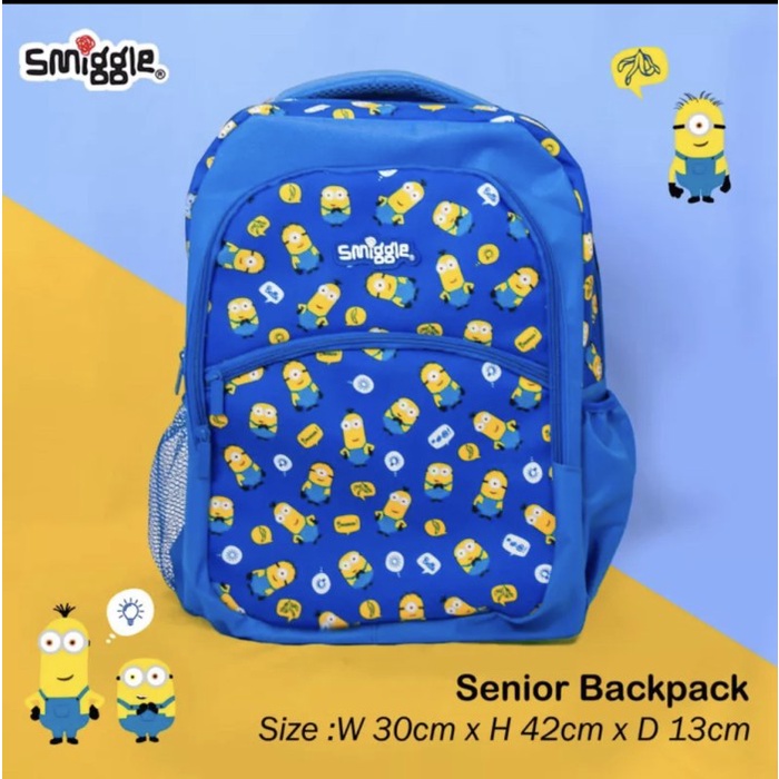 smiggle tas ransel/backpack smiggle/smiggle backpack/tas ransel anak - minion