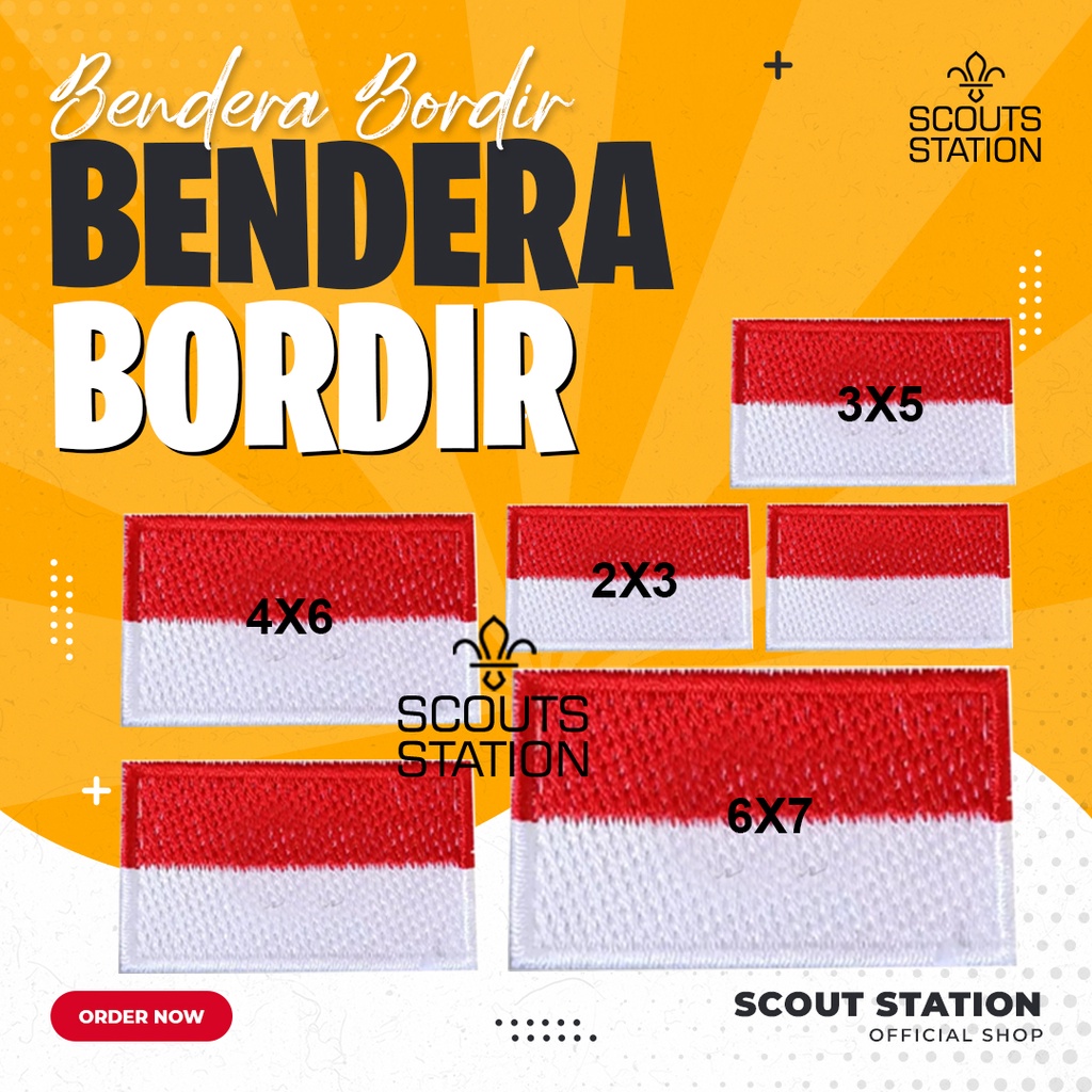 Bendera Bordir / Bordir Bendera / Badge Merah Putih Bordir / Bordir Merah Putih