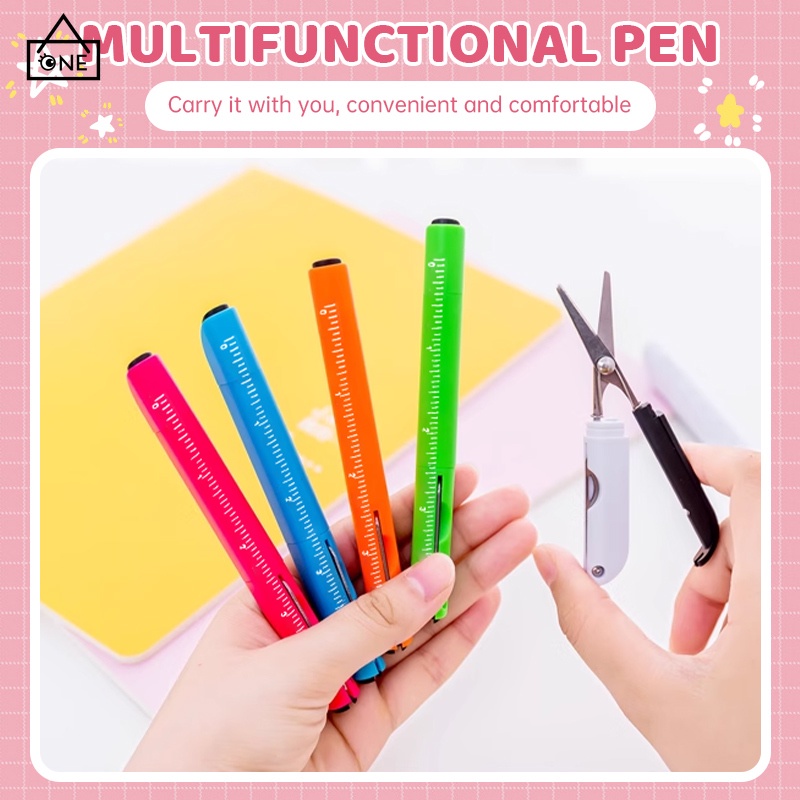 

COD❤️Pena Bolpoin Multifungsi Pena Bolpoin Tanda Tangan Gunting Kreatif Aturan Skala Portabel -a.one