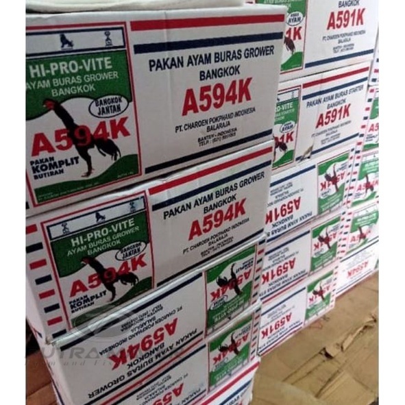 1Dus Isi 20pcs A591K A592K 594k CP511K Hi Pro Vite Voer Pur Kemasan Pakan Ayam Bangkok Jantan