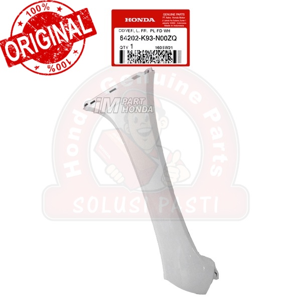Original  Cover Sayap Kiri Scoopy eSP K93 Stylish White Putih Mutiara 64202-K93-N00ZQ 64202K93N00ZQ 