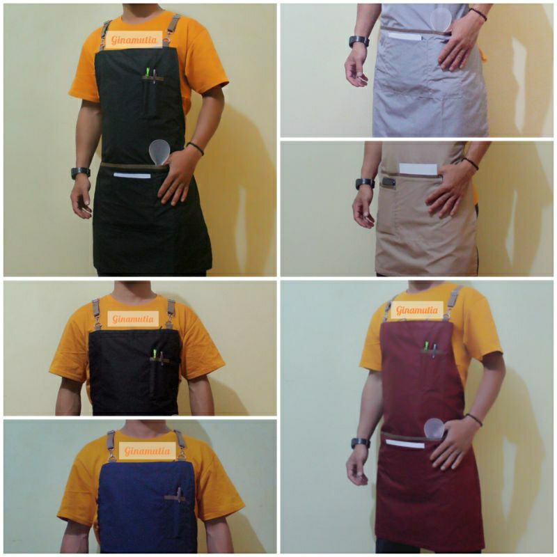 CELEMEK MASAK / APPRON BARISTA / APRON MASAK / CLEMEK BARISTA / CELEMEK BARISTA KAIN KULIT / APRON /