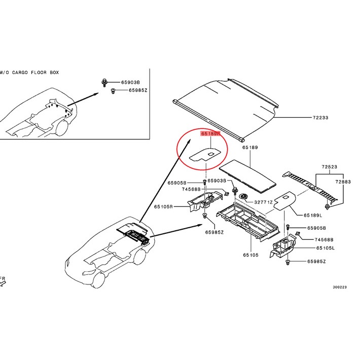 Tutup Cover Box Cargo Bagasi Belakang Mitsubishi All New Pajero Sport - KIRI