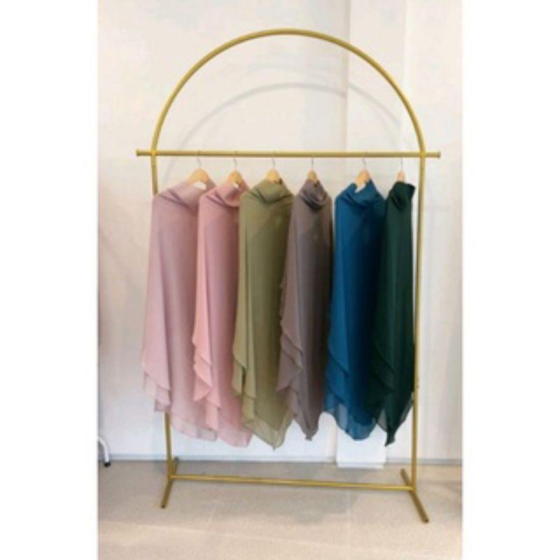 PREMIUM DEKOR LEBAR 100cm STANDING OVAL GANTUNGAN BAJU   BONGKAR PASANG BESI PREMIUM