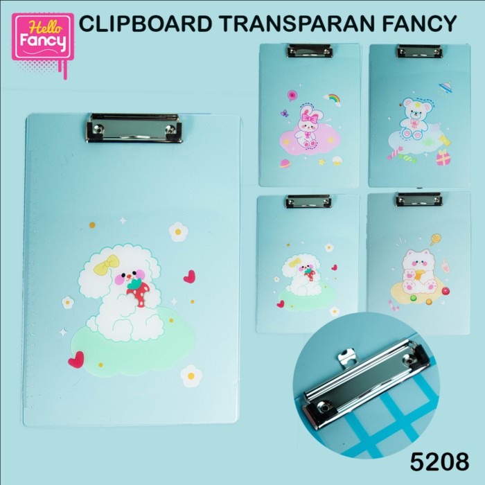 

Clipboard Transparan / Papan Jalan Mika A4 5208-A4-CLIPBOARD-RANDOM