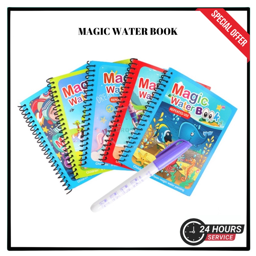 

MAGIC WATER BOOK BUKU MEWARNAI AJAIB DENGAN SPIDOL AIR / BUKU GAMBAR AJAIB MENGGAMBAR MEWARNAI MAINAN EDUKASI ANAK TK PLAY GROUP / WATER DRAWING | COD Makassar