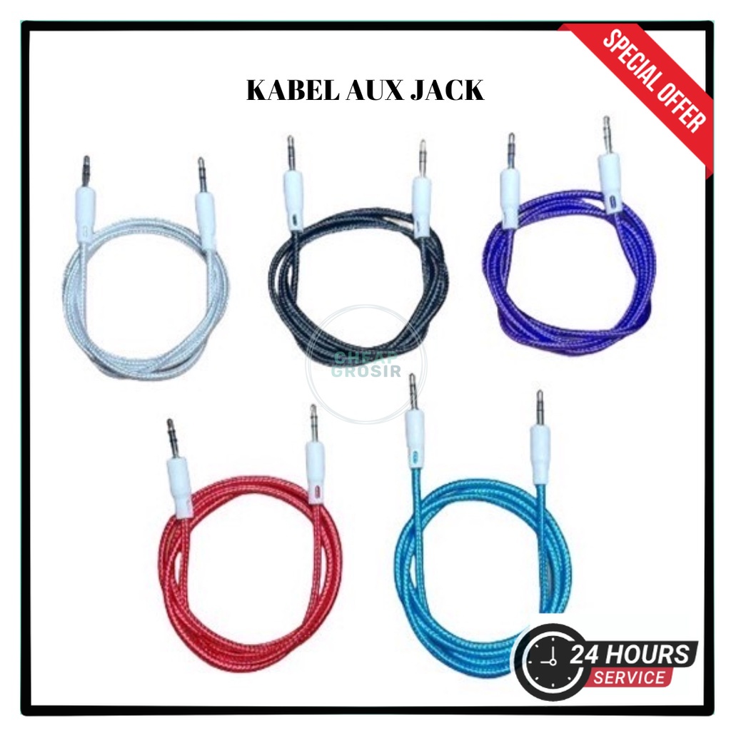 Kabel Audio AUX Jack 3.5mm Panjang 100cm 1m HP Android Samsung Speaker Mobil cable Musik Spotify | C