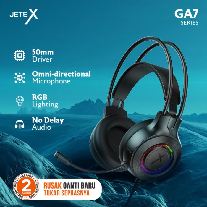 JETE GA7 Headset Headphone Gaming Noise Cancelling - Garansi 2 Tahun