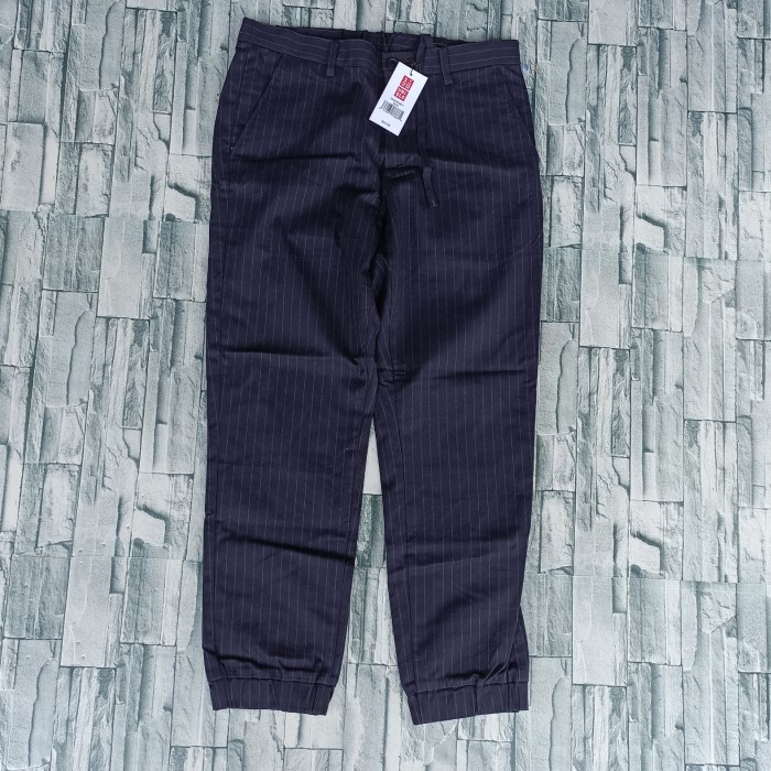 Celana wanita uniqlo terbaru Jogger pants wanita garis garis kekinian