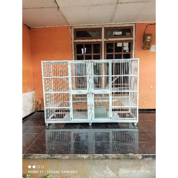 kandang kucing alumunium tingkat murah jumbo 4 kamar sz PxLxT 180x60x120