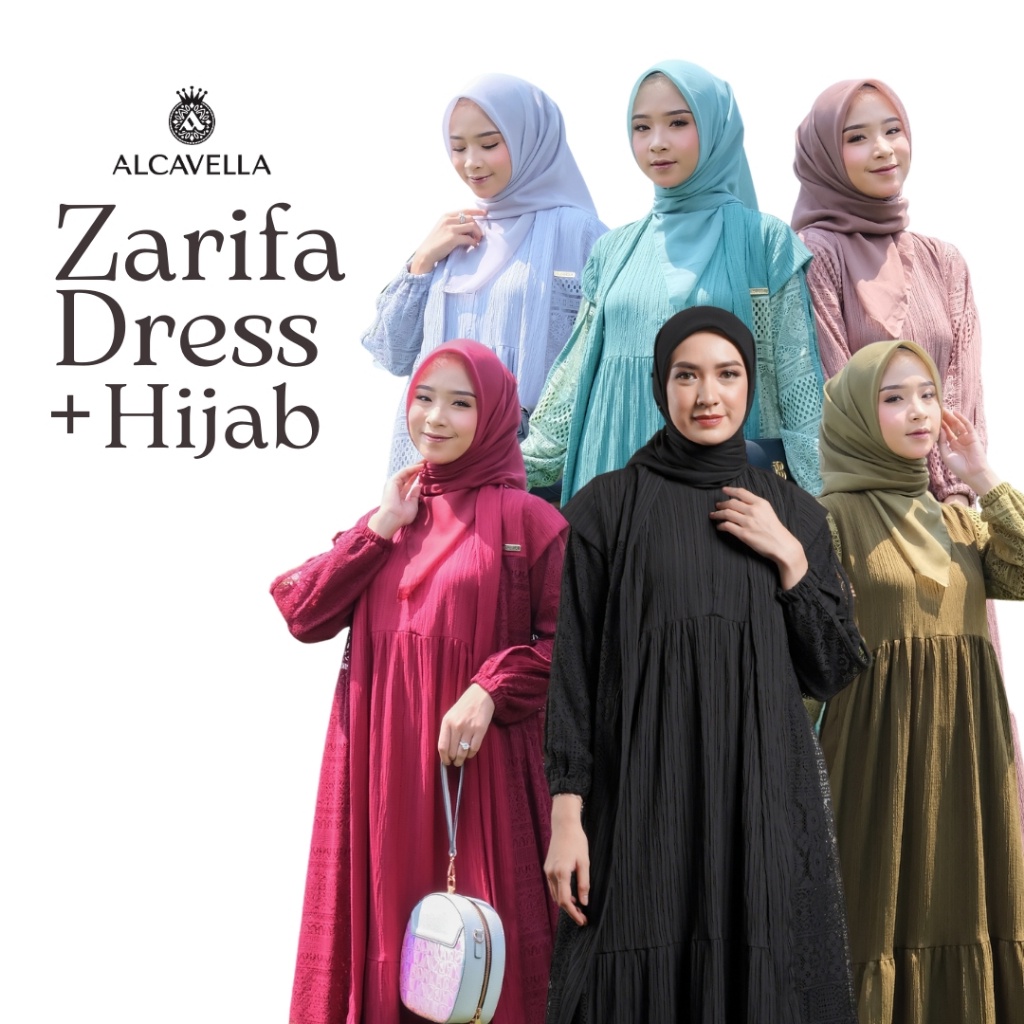 ALCV   Gamis Premium  Gamis Mewah  Dress Premium  Dress Mewah  Abaya Premium  ALCAVELLA  ZARIFA DRES