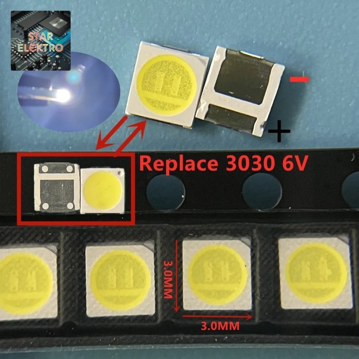 10 Buah 10Pcs 3030 6V LED SMD Backlight TV 1.8W PT30W45 Lextar Cool White 6 Volt