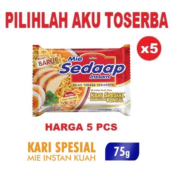 

Mie Instant MIE SEDAAP REBUS KARI KENTAL SPESIAL - ( HARGA 5 PCS )