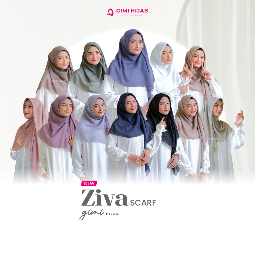 Gimi Hijab Ziva Scarf Premium Batch 1 - Scarf Premium Wanita Muslim Muslimah Hijab Segi Empat Basic Polos Terbaru Bahan Arabian Voile Warna Premium Kerudung Elegan Cantik Mewah Syari Kualitas Butik Best Seller