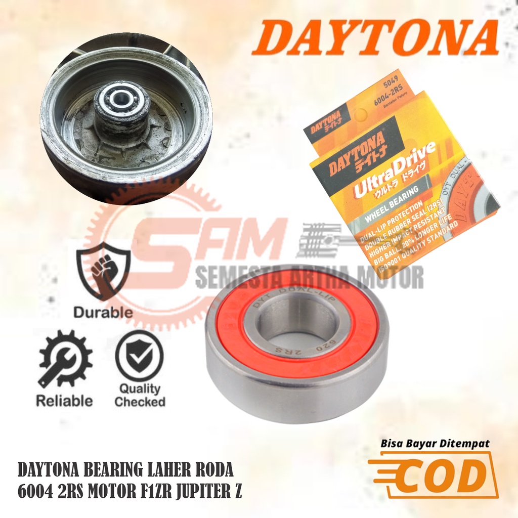 Laher 6004 2RS Daytona  Bearing Wheel Bantalan Roda Motor Ultra Drive F1zr Jupiter Z